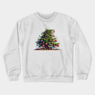 Christmas Tree Cat-astrophe Crewneck Sweatshirt